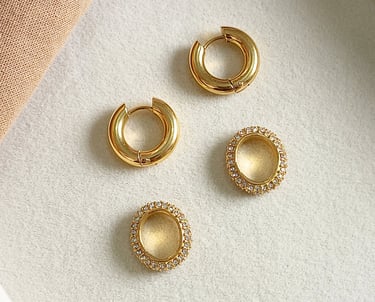 gold-plated earrings with cubic zirconia