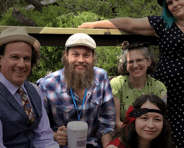 Tom Crail, Mazel Tov Kocktail Hour's tuba and bull fiddle player