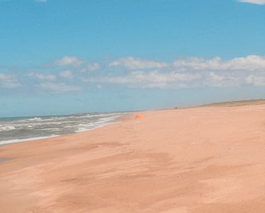 Huge beach next to Ruta 1 in Uruguay, South America
