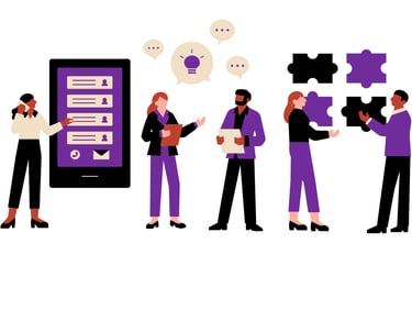 graphic of people discussing strategy