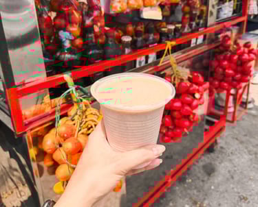 Chontaduro juice in Cali, Colombia