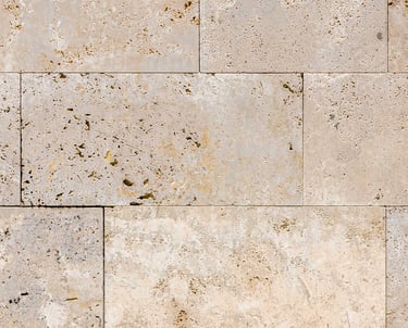 Cegiełka z trawertynu, cegła z kamienia naturalnego, włoski trawertyn