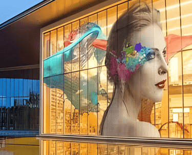 verre LED transparent vitrine vitrine magasin avec LED glass écran LED glass sur vitrage film LED