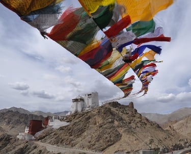 monastery in Leh along the Leh to Manali highway over the great Himalayan range, Ladakh, India 