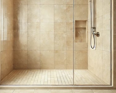 Trawertyn pod prysznic jasny kremowy ivory kamień naturalny