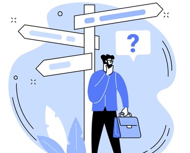 Illustration of a local SEO consultant planning strategy