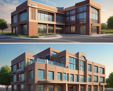 A modern workspace with multiple screens displaying maps and data analytics.