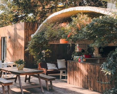 Backyard of Posada La Case in Punta Del Este, Uruguay