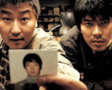 Poster for Memories of Murder screening hosted by Auckland International Film Club.