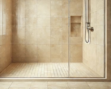 Trawertyn pod prysznic jasny kremowy ivory kamień naturalny