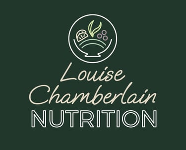 Louise Chamberlain Nutrition Logo. Nutrition Coach, Menopause Coach, Supporting Children with IBD