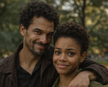 a man and woman standing next to each other