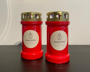 Graflicht als welkomstgeschenk bij Grafzorg Vlaanderen.