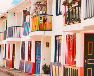 Colorful houses in Salento, Colombia (UNESCO)