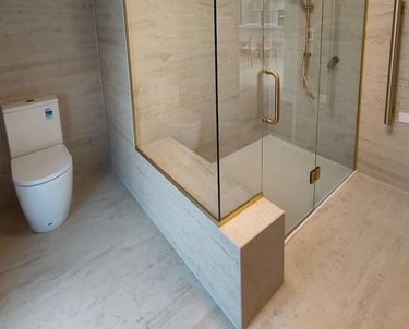 walk in shower new build bathroom