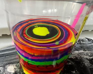 Pouring cup Technique Acrylique