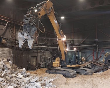 Beton knipper met kraan