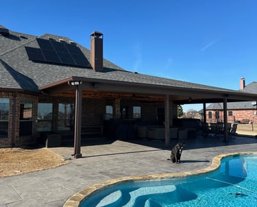 Outdoor Patio with Pool Nearby