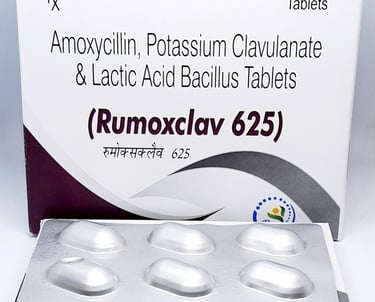 Amoxycillin 500mg, Potassium Clavulanate 125mg Tablet, Lactic acid bacillus Tablet