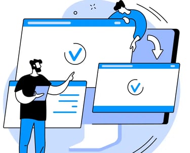 Illustration of a local SEO consultant planning strategy