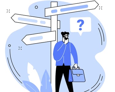 Illustration of a local SEO consultant planning strategy