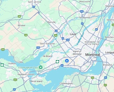 Map of Accord Extermination Greater Montreal Area Exterminators