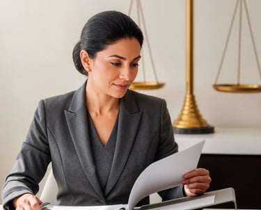 alt="Atendimento jurídico personalizado a advogada Denise Viana, orientando clientes sobre direito