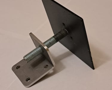 Heavy-duty metal anchor bolt with dual mounting plates for secure floor, wall or ceiling levelling installations