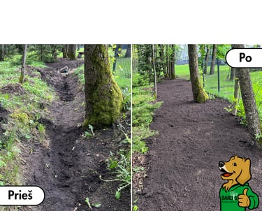 Sklypo lyginimas ir formavimas prieš ir po darbų