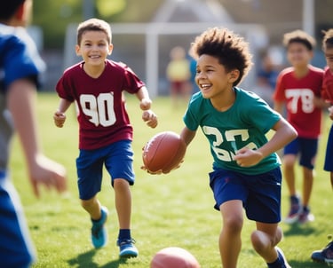 Young athletes engaged in a dynamic outdoor training session under coach supervision.