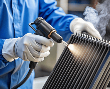 graphene heat dissipation coating on a heatsink