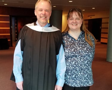 Allan and Joy Wesley at MacEwan University's Convocation