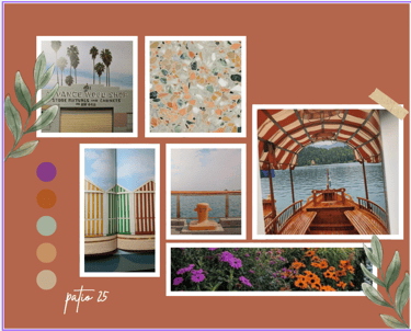 patio mood board inspired by Accidentally Wes Anderson Exhibition