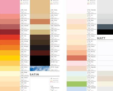 Farbkarte Spanndecken Broschüre Katalog