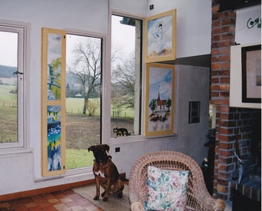 Peintures sur volets intérieurs réalisées par France CRUSE.