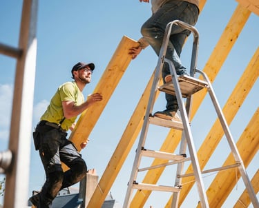 Men installing new roof