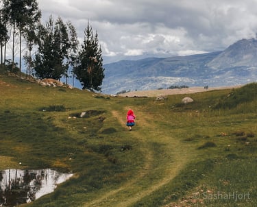 The top of the hike in Wilcacocha in the Andes Mountains of Peru, South America