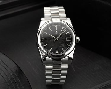 a watch with a metal bracelet