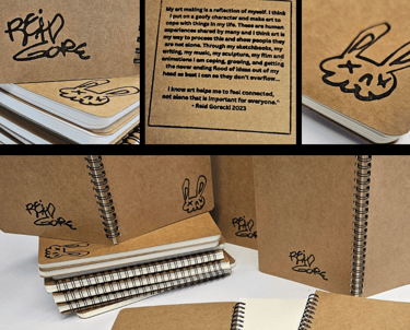 Reid Gore custom block printed sketchbooks