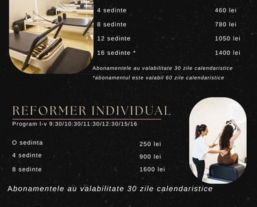 a flyer for a pilateste with a woman in a black dress