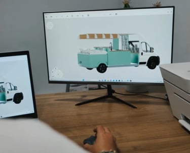 el diseño 3d de una furgoneta camper con programas profesionales