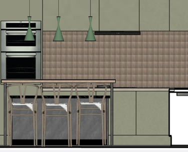 kitchen diner in SketchUp
