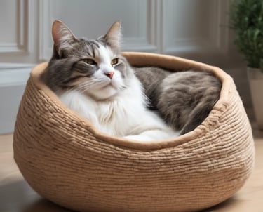 a cat in a basket basket weave basket