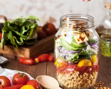 bowl of vegetables and grains