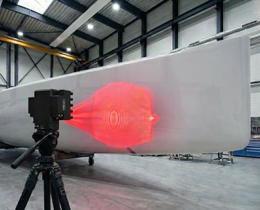 Laser Shearography of a yacht hull