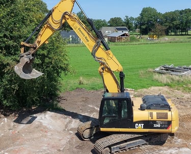 a construction worker is using a hydraulic hydraulic excavator