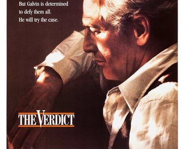 Poster for 'The Verdict' screening hosted by Auckland International Film Club.