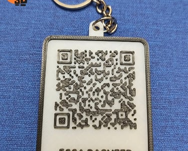 Custom 3d printed qr code keychain