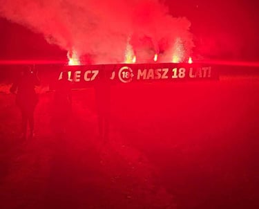 baner na osiemnastke prezent na 18 urodziny pirotechnika