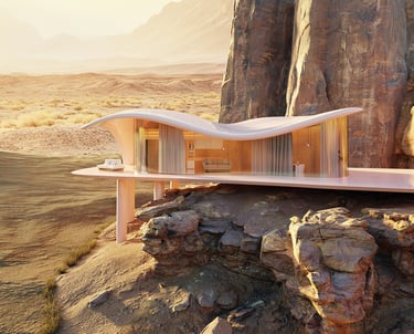 3D render of a conceptual desert house 